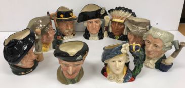 WITHDRAWN A collection of Royal Doulton large character jugs comprising George Washington (D6669),