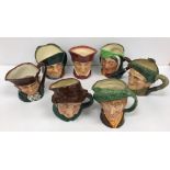 A collection of Royal Doulton large character jugs comprising "The Cardinal",