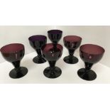 A collection of William Yeoward glassware to include a set of six amethyst rummers 9.