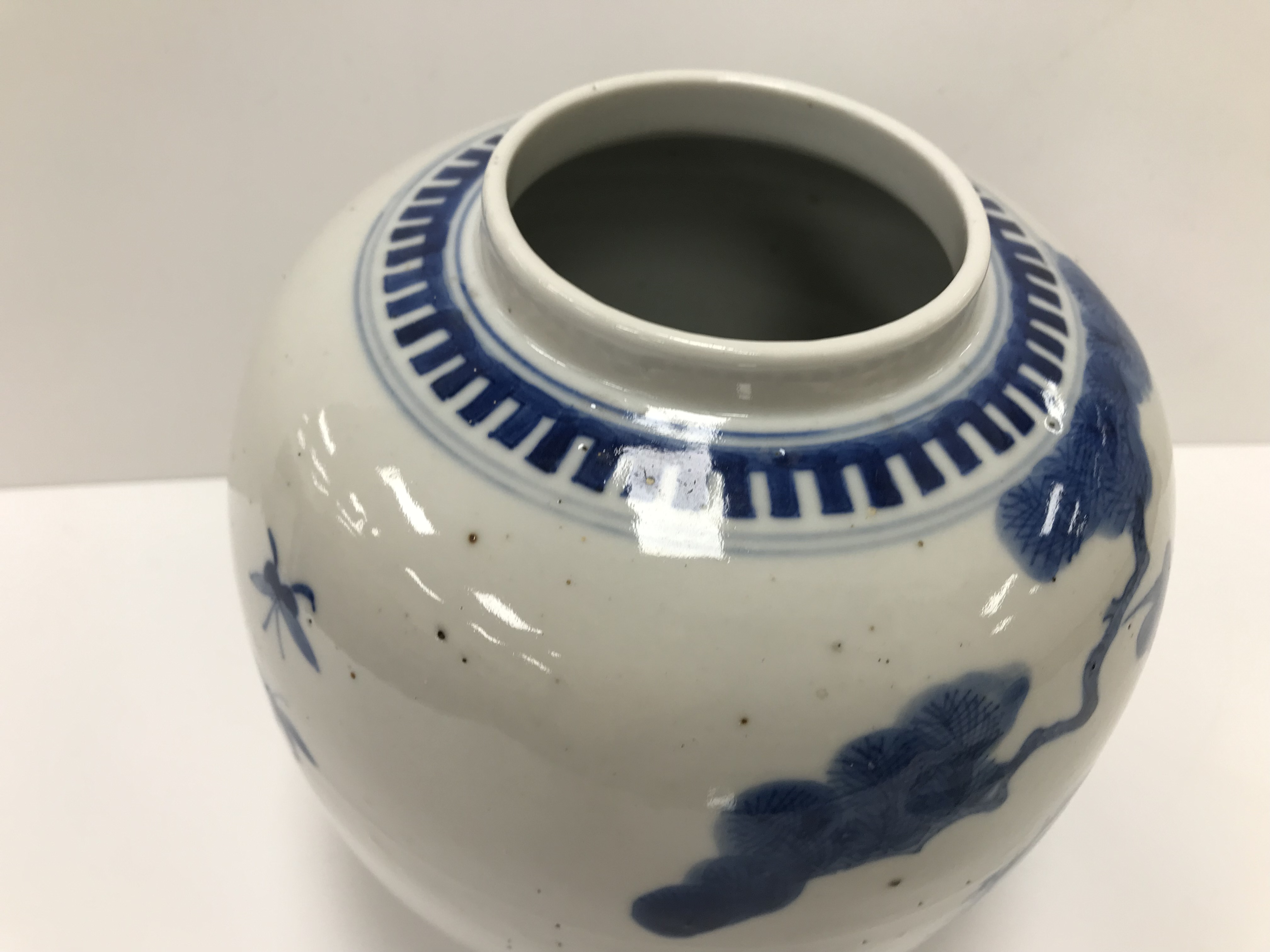 A 19th Century Chinese blue and white ginger jar and cover decorated with figures playing music and - Image 20 of 31