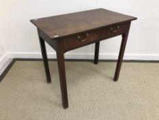 A circa 1800 mahogany side table,