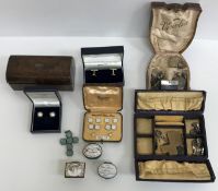 A collection of three Bilston enamel pill boxes, one inscribed 