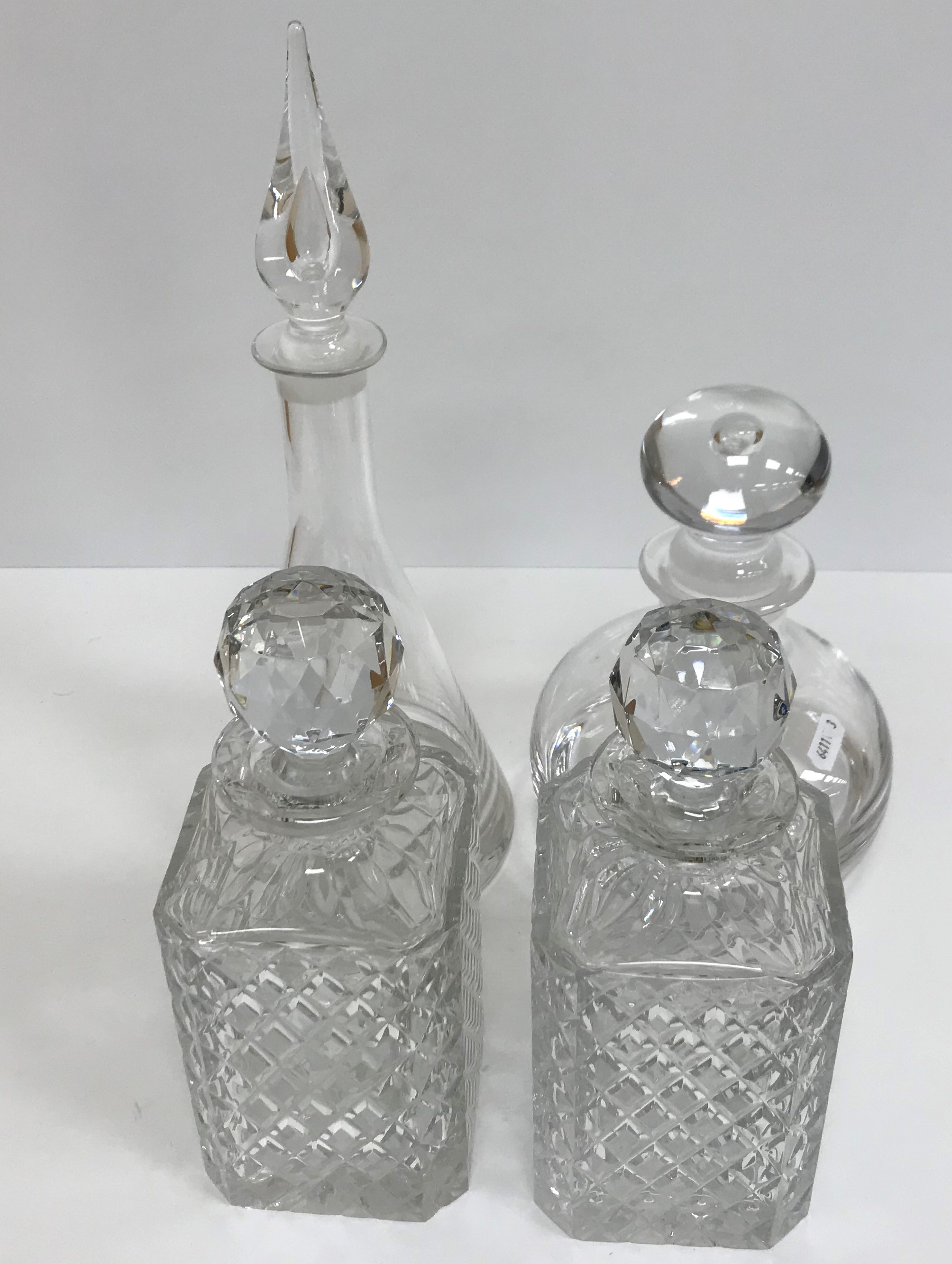 Four various glass decanters, two lidded jars, - Image 4 of 22