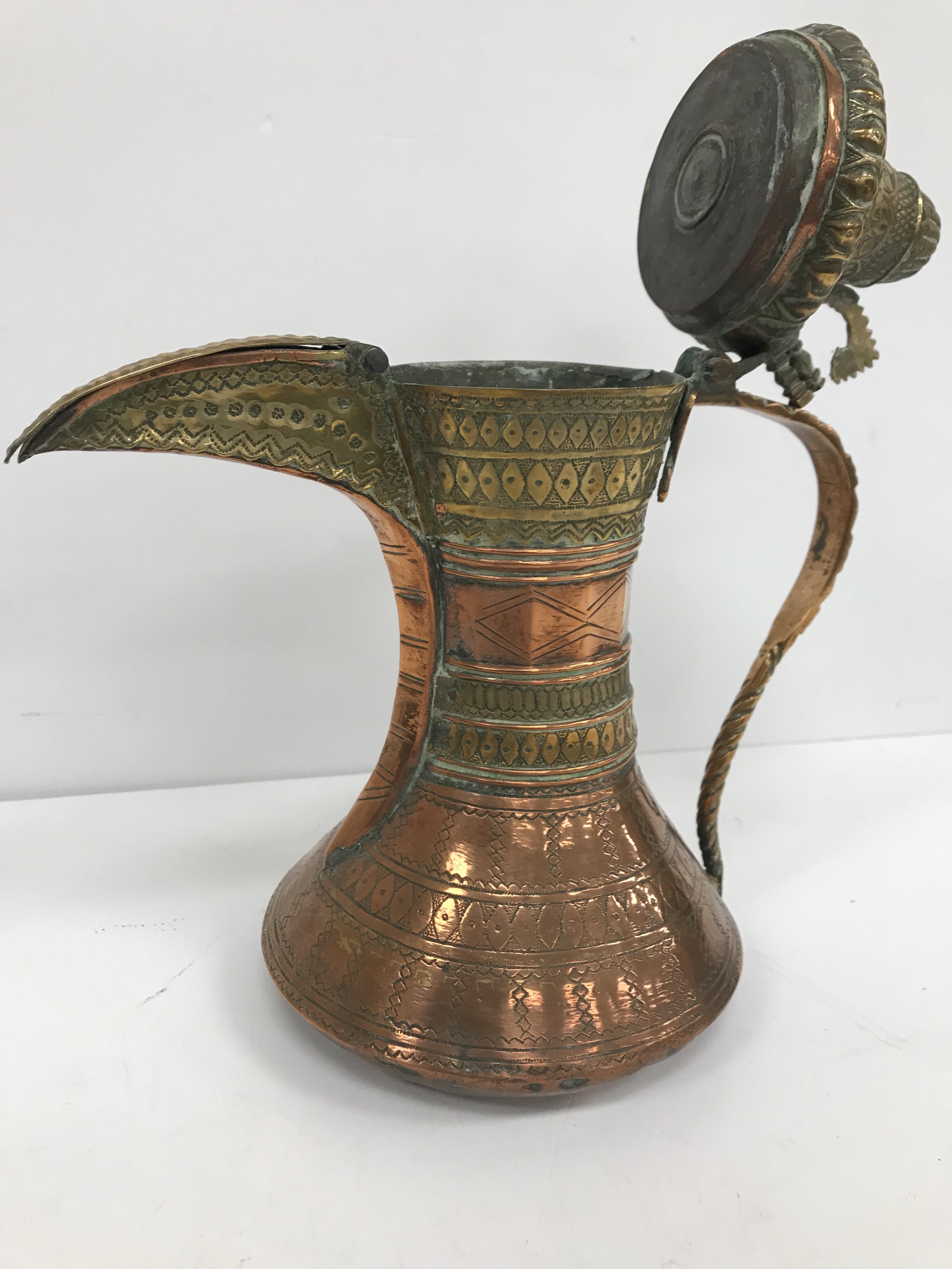 A collection of Middle Eastern and other copper wares to include two Turkish coffee pots, - Image 97 of 115