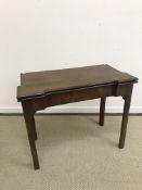 A 19th Century mahogany breakfront fold-over card table,