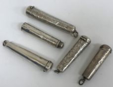 A collection of four silver cigar holder cases (various dates and makers),
