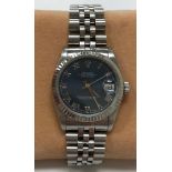 A Rolex Oyster Datejust wristwatch with seal, case and bracelet, No'd.