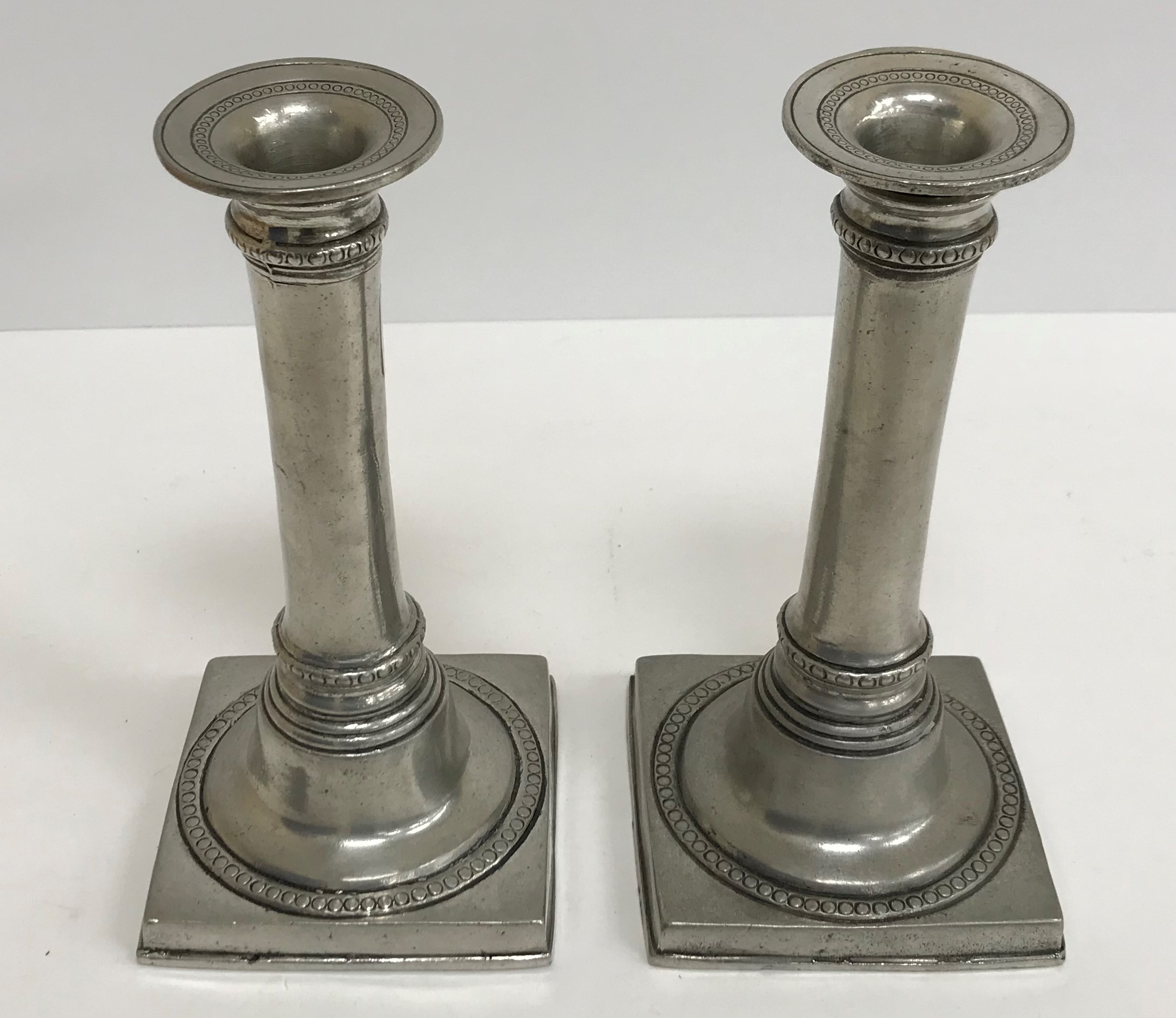 A collection of various candle holders including a Munka pewter four section candle stand, - Image 3 of 6