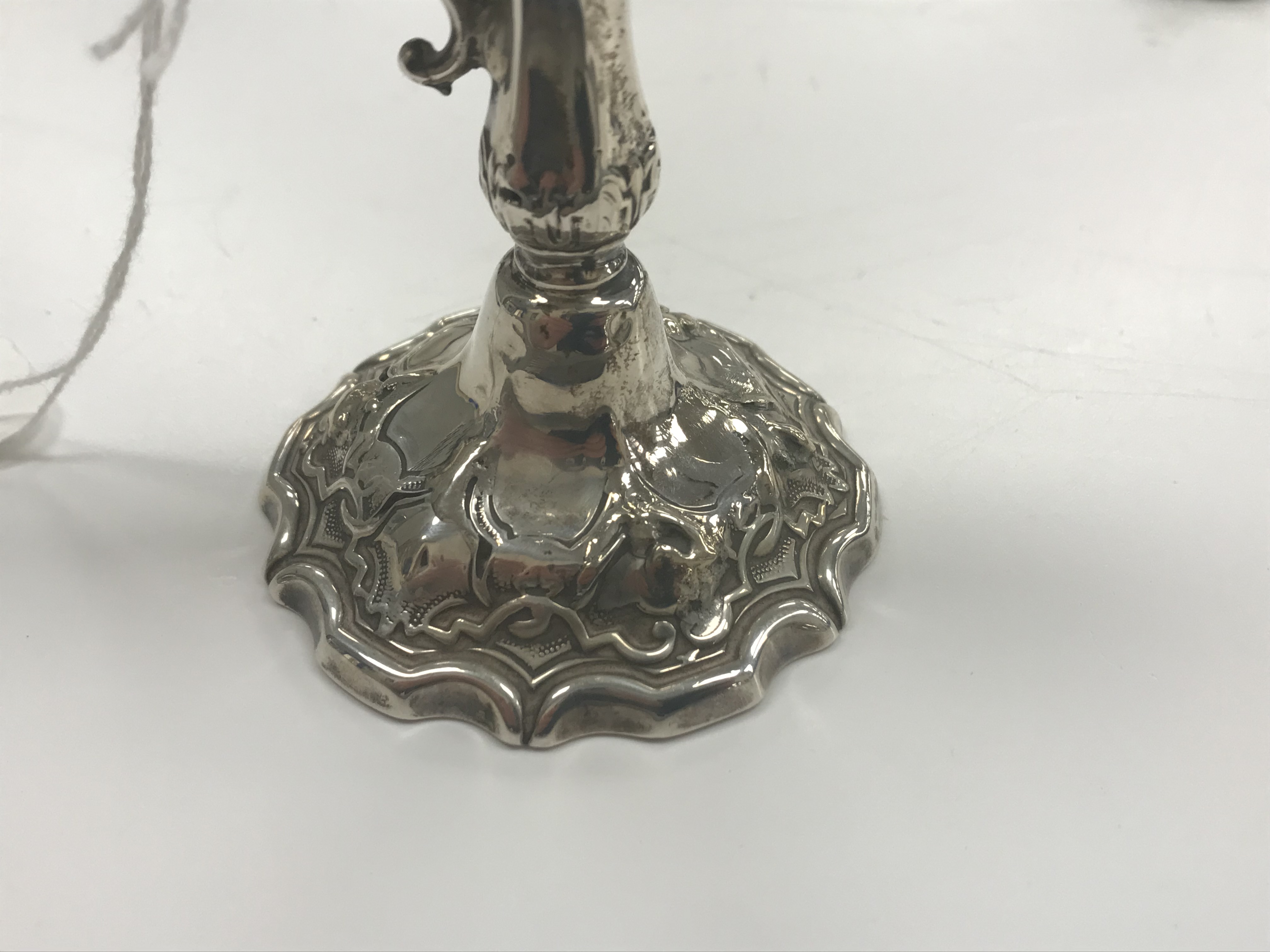 A Victorian silver chamberstick with acanthus leaf decoration and scrolling C handle, - Image 10 of 20