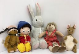 A collection of twenty-one various soft toys including a Deans Ragbook Company Miss Pinky limited