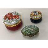 A collection of various porcelain and enamelled boxes and bonnieres,