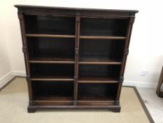 An Edwardian mahogany Chippendale Revival open bookcase,