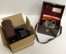 A Bell & Howell 605 Double Run 8 cine camera, boxed, with instruction manual,