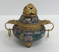 A Chinese cloisonné and gilt metal koro,