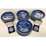 A collection of approximately 29 Royal Copenhagen Christmas plates mainly '70s and '80s together