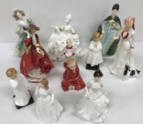 WITHDRAWN A collection of Royal Doulton figures comprising "Top o' the hill" (HN1834),