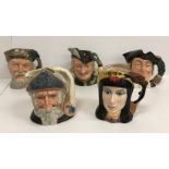 A collection of large Royal Doulton character jugs comprising "Robin Hood" (D6527),