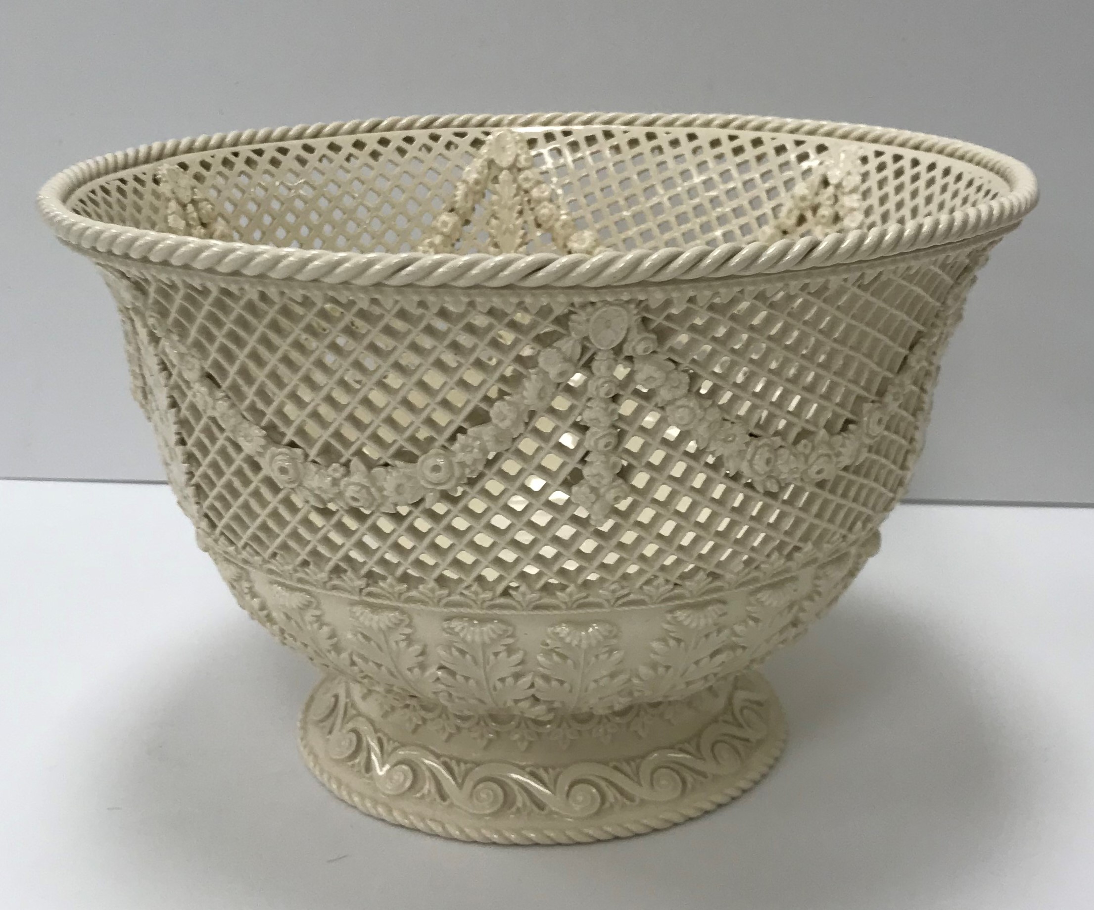 A 19th Century Wedgwood creamware reticulated bowl, - Image 3 of 7