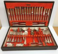 A mid 20th Century Webber & Hall silver plated canteen of "King's" pattern cutlery to include