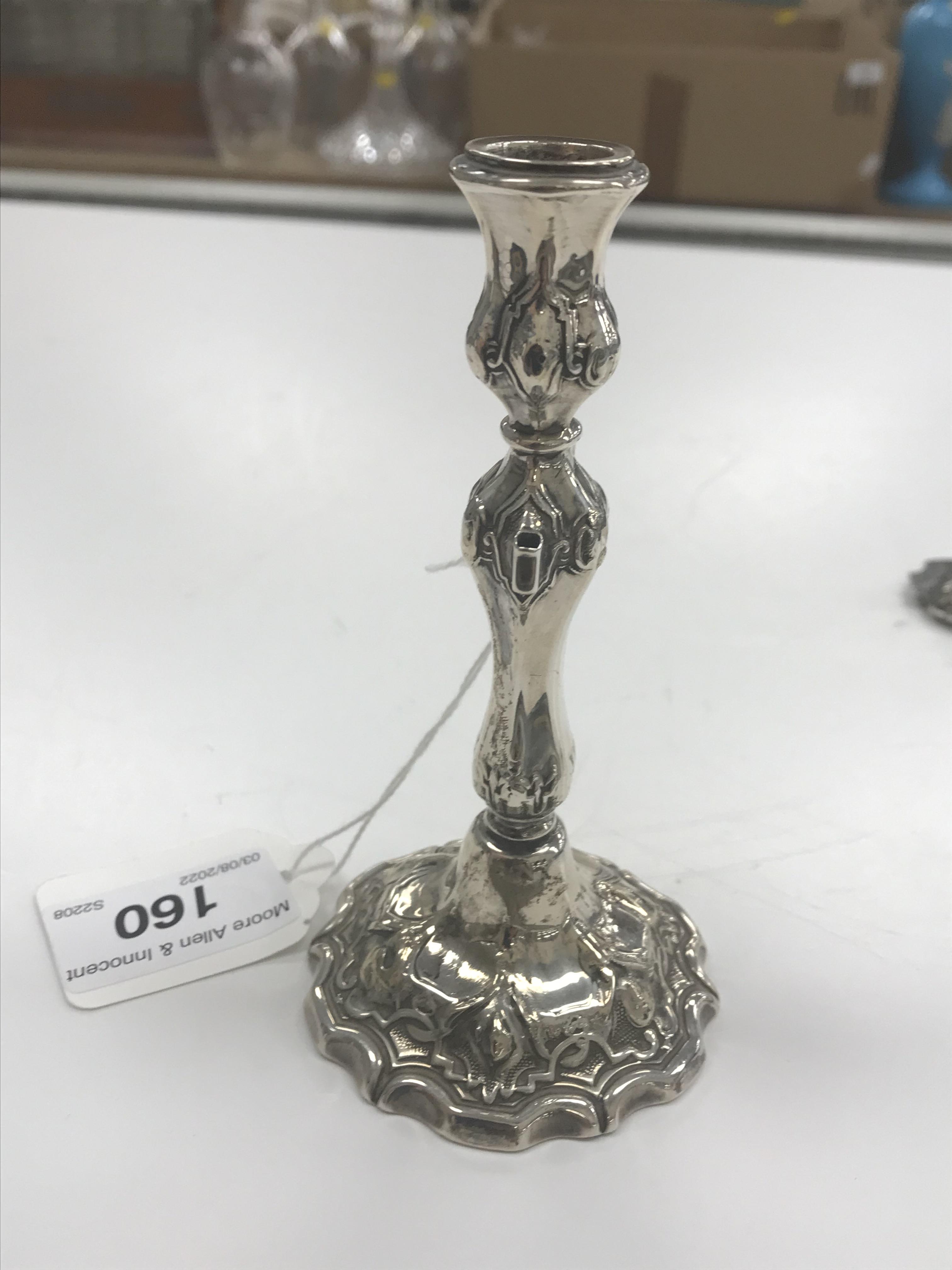 A Victorian silver chamberstick with acanthus leaf decoration and scrolling C handle, - Image 11 of 20