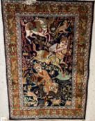 A Persian pictorial rug,