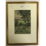 F STAFFORD DUPREE "A woodland path", pastel, signed and indistinctly dated lower left,