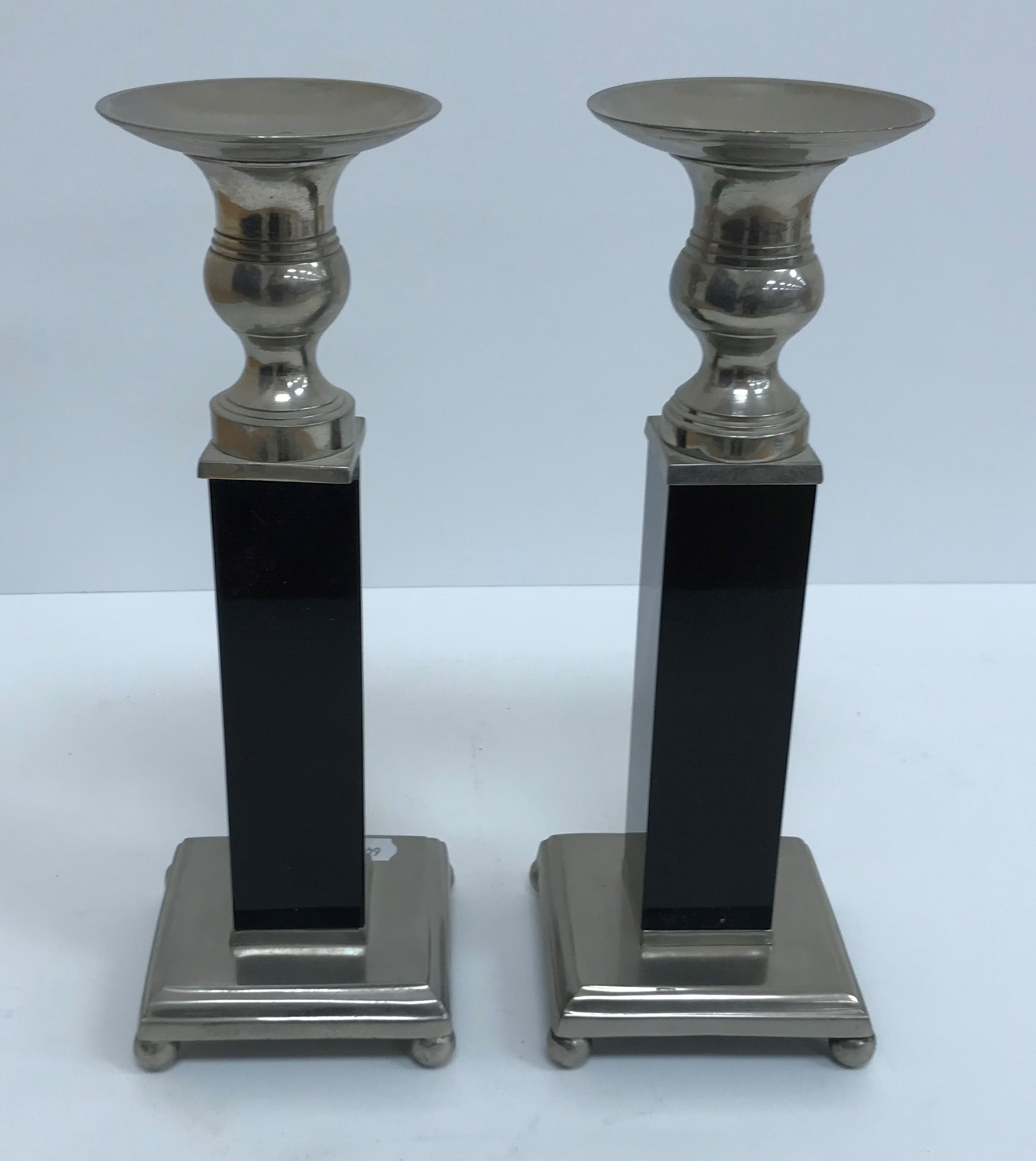 A collection of various candle holders including a Munka pewter four section candle stand, - Image 2 of 6