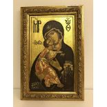 20TH CENTURY RUSSIAN SCHOOL "The Virgin of Vladimir", an icon in the 18th Century manner,