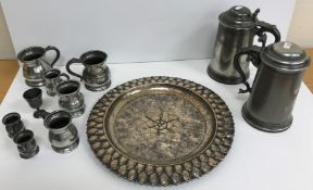 A collection of seven 19th Century pewte