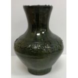 A Chinese red pottery Hu vase, Shanxi /