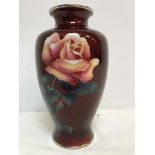 A 20th Century red ground cloisonne vase