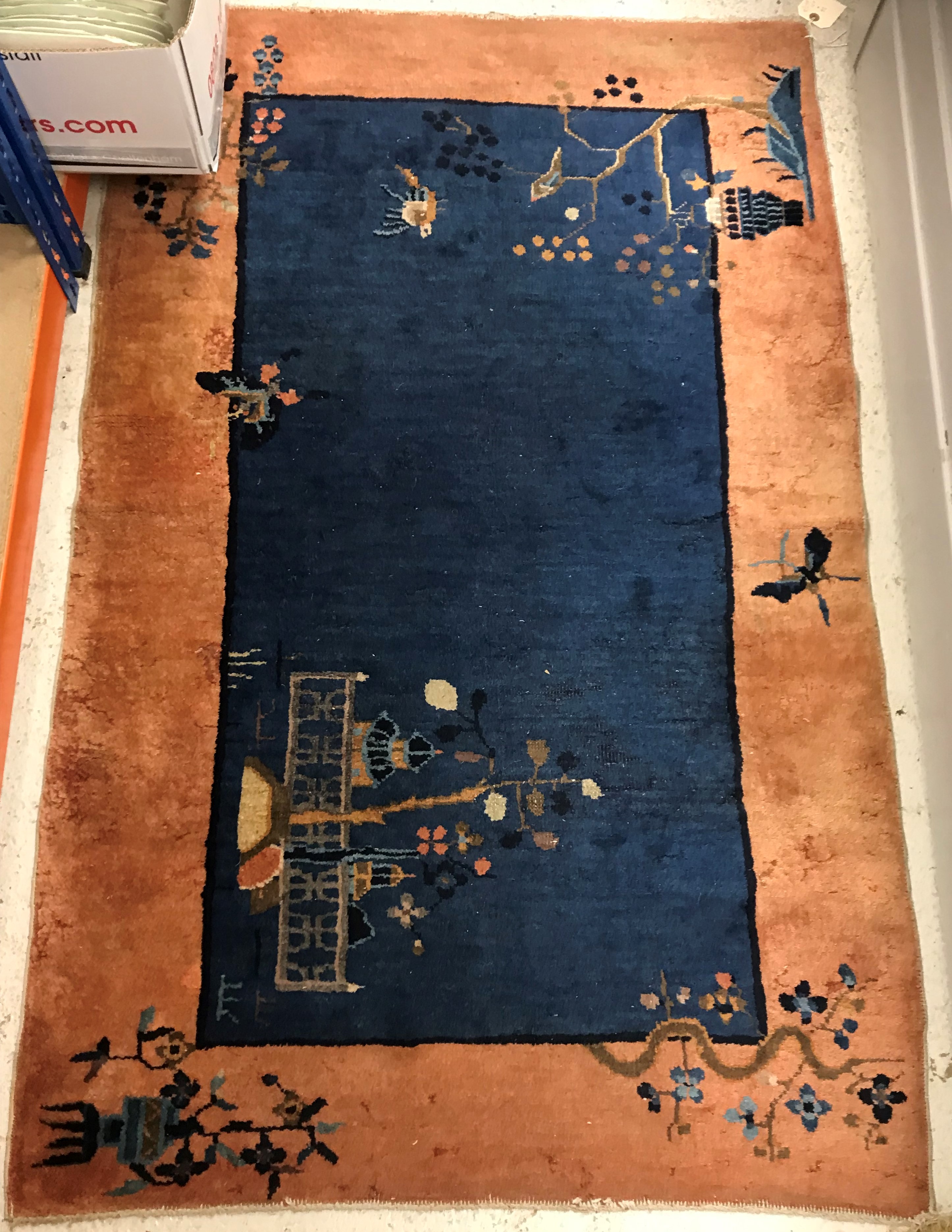 A 1950s Chinese pictorial rug, the centr