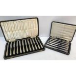 A cased set of twelve silver handled but