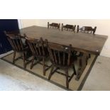 A 20th Century oak refectory style dinin