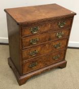 A modern burr elm bachelors chest of sma