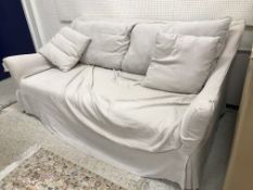 A Santa Fe three seat sofa, natural line