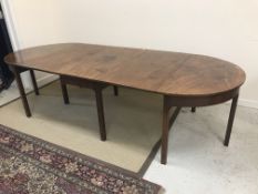 A George III mahogany D end dining table