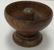 A Chinese agate pedestal bowl, 11.6 cm d