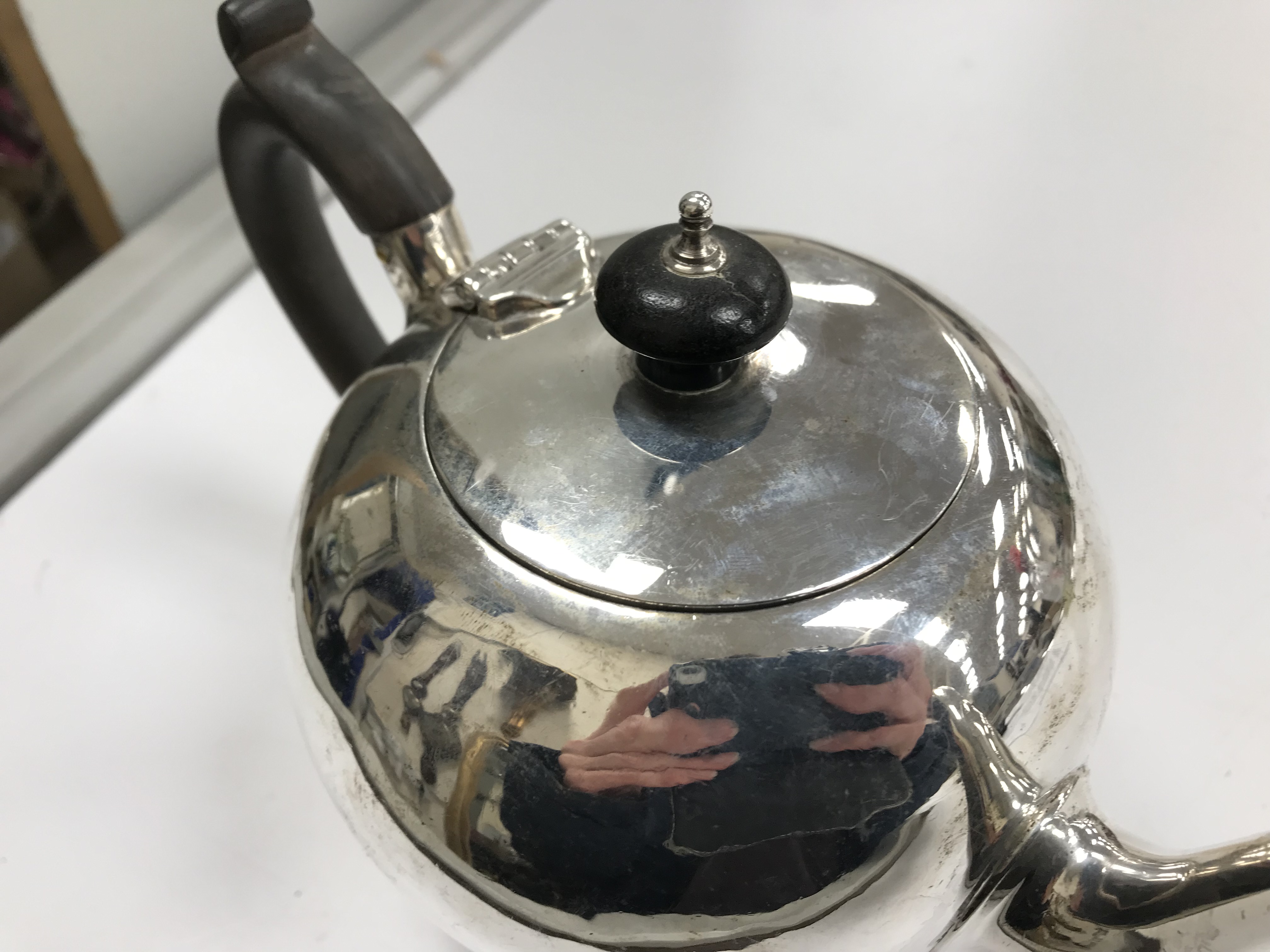 A Victorian silver bullet-shaped teapot with ebonised handle and finial (by Charles Stuart Harris, - Image 27 of 27