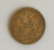 A 1908 Edward VII gold sovereign