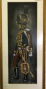 CONTINENTAL SCHOOL"Study of a soldier", pastel, heightened in gilt, indistinctly signed lower right,