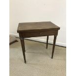 A late 19th Century French mahogany and brass inlaid card and writing table,