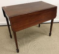 A George III mahogany Pembroke table with satinwood cross-banding, boxwood and ebony stringing,