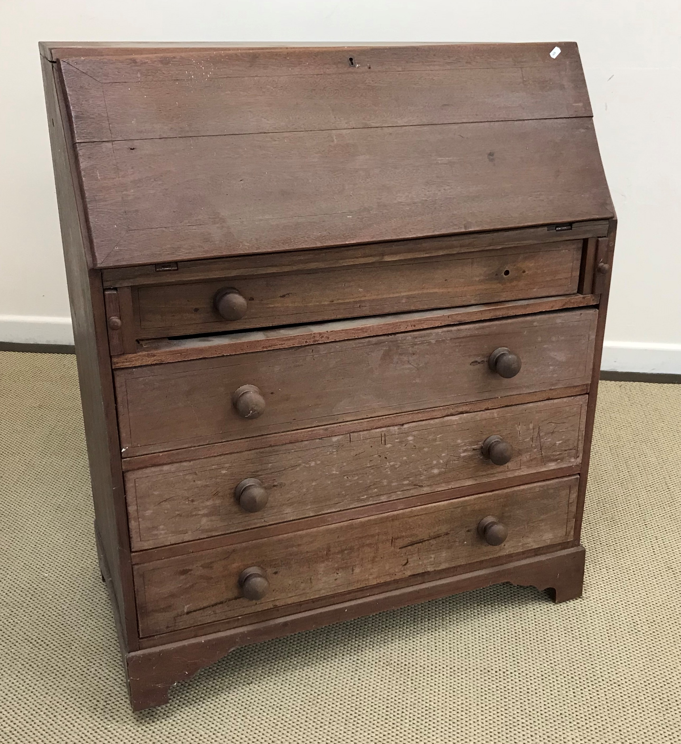 A collection of furniture comprising a Victorian burr walnut duchess dressing table on heavy turned