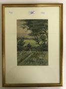 F STAFFORD DUPREE "A woodland path", pastel, signed and indistinctly dated lower left,