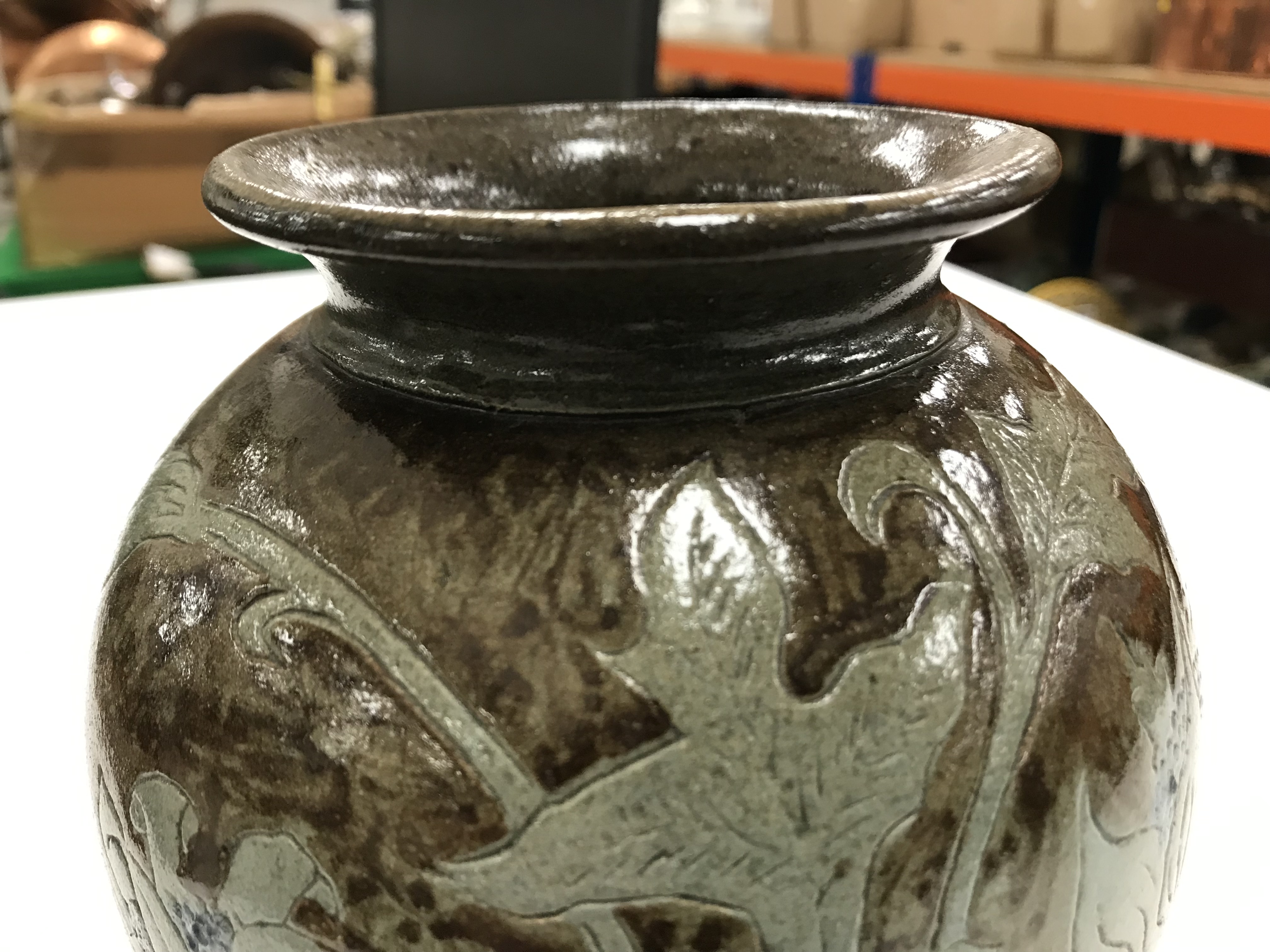 A late 19th Century Martin Brothers pottery vase with foliate decoration, - Image 18 of 24