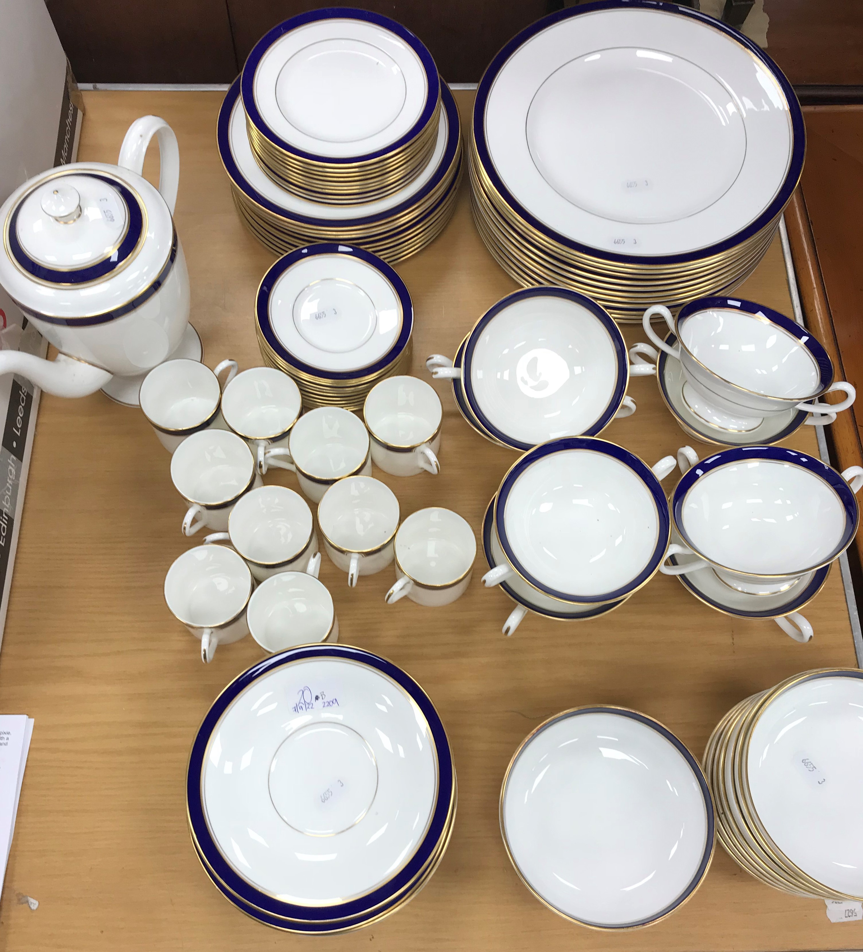 A Royal Worcester "Howard" part dinner and coffee service, comprising eleven 10.