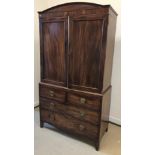 A 19th Century mahogany linen press cupboard,