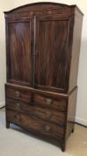 A 19th Century mahogany linen press cupboard,