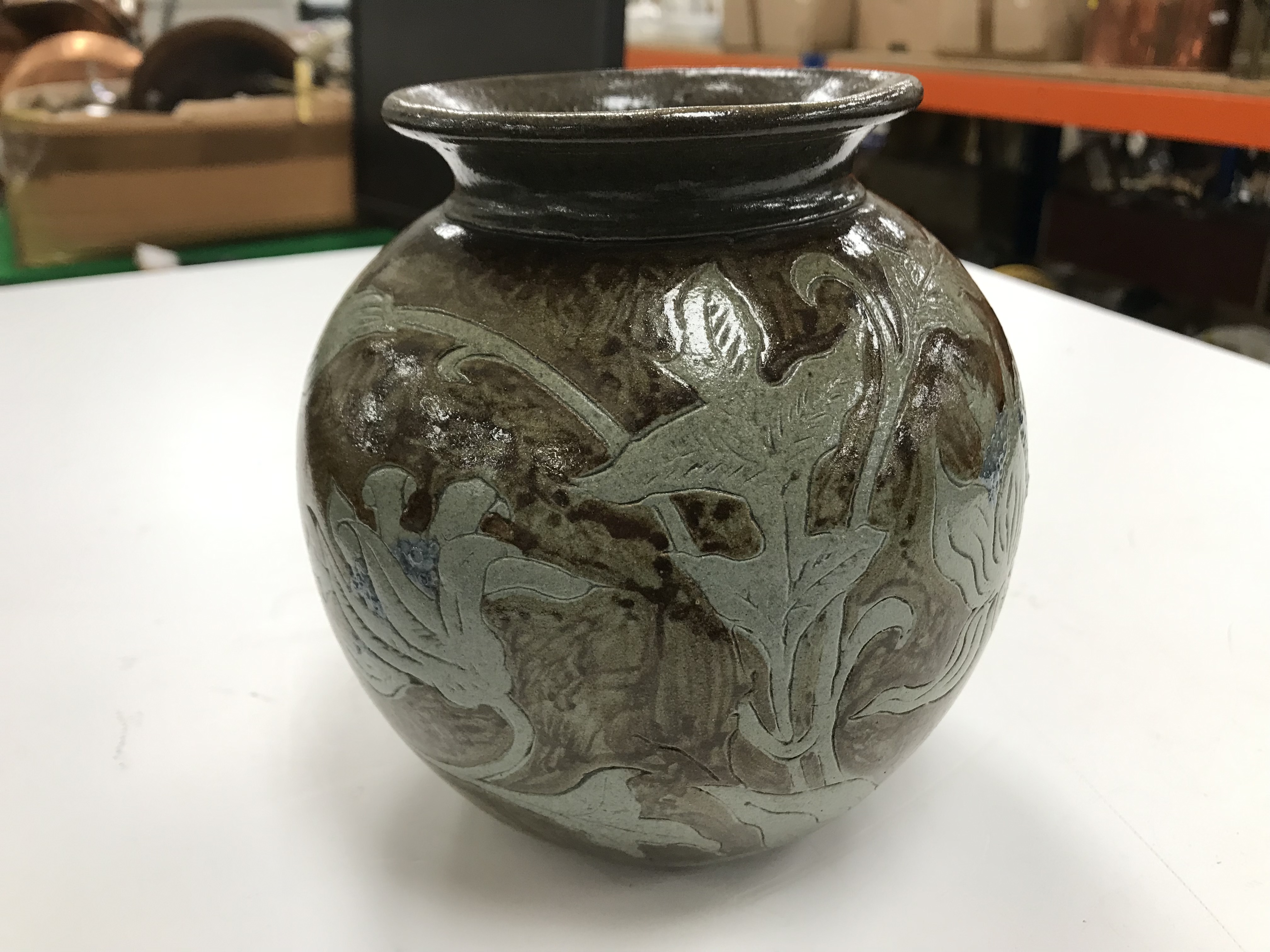 A late 19th Century Martin Brothers pottery vase with foliate decoration, - Image 17 of 24